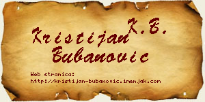 Kristijan Bubanović vizit kartica